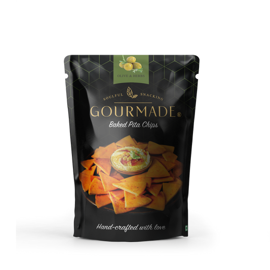 Gourmade Pita Chips – Olives & Herbs (125gms pack)