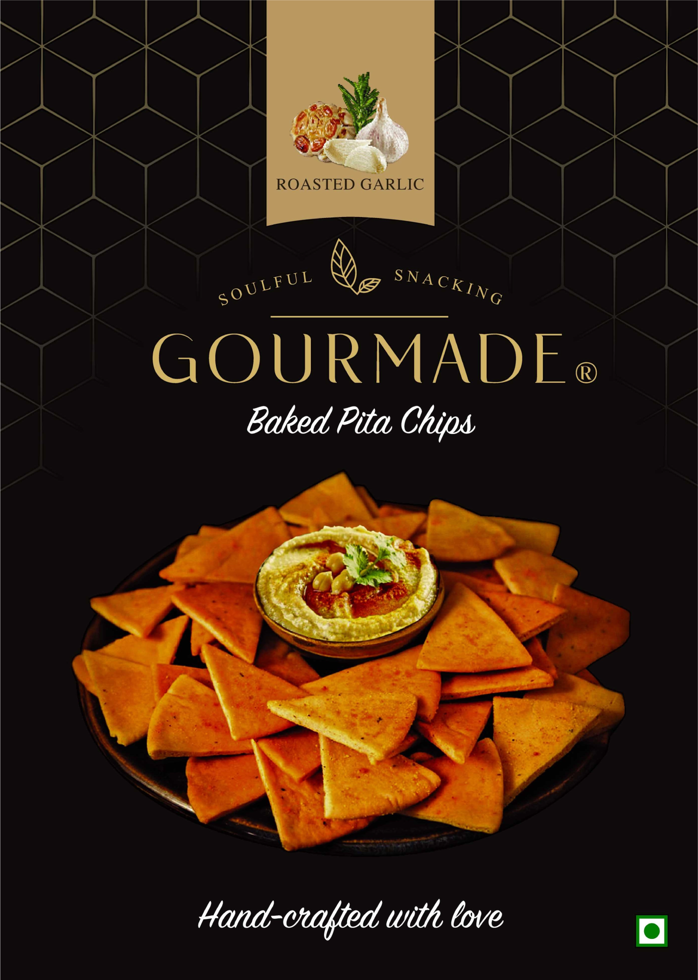 Gourmade Pita Chips – Roasted Garlic (125gms pack)