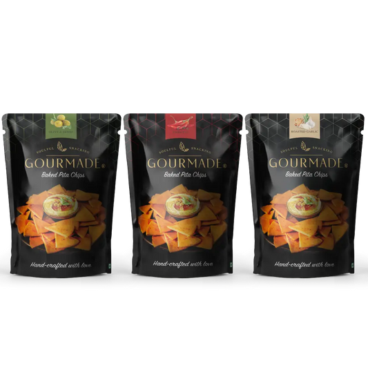 Gourmade Pita Chips in Chipotle, Roasted Garlic & Olive Herbs Flavor
