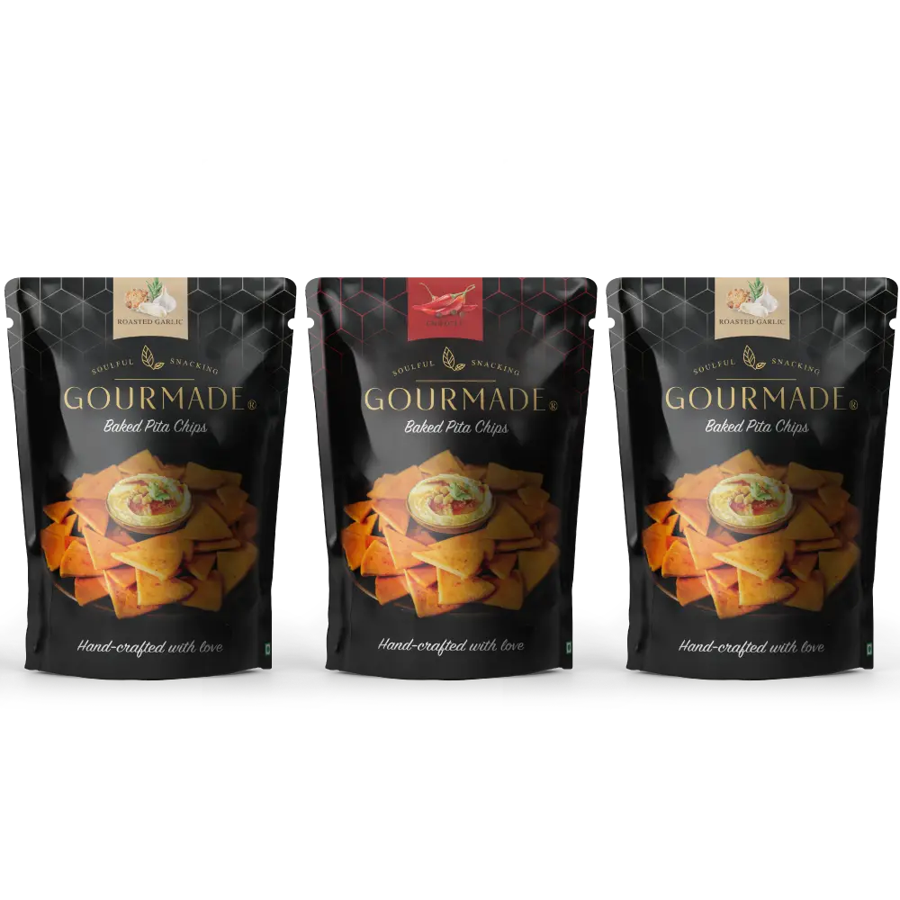 Gourmade Baked Roasted Garlic & Chipotle Pita Chips 